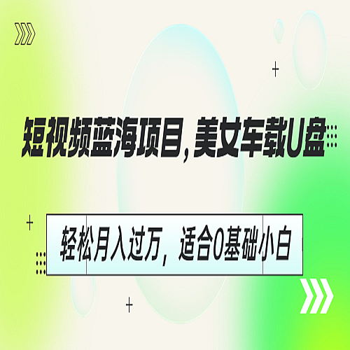短视频蓝海项目，美女车载U盘，轻松月入过万，适合0基础小白下载