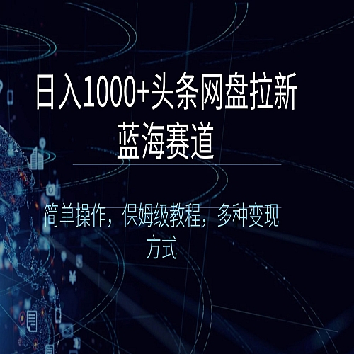 日入1000+头条网盘拉新蓝海赛道，简单操作，保姆级教程，多种变现方式下载