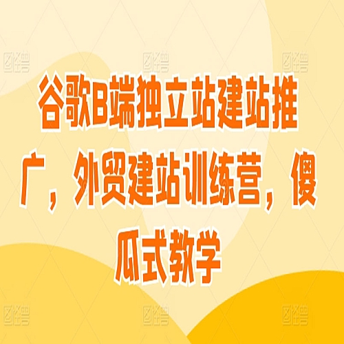 谷歌B端独立站建站推广，外贸建站训练营，傻瓜式教学下载