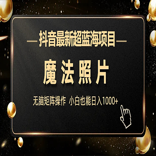 抖音最新超蓝海项目，魔法照片，无脑矩阵操作，小白也能日入1000+下载