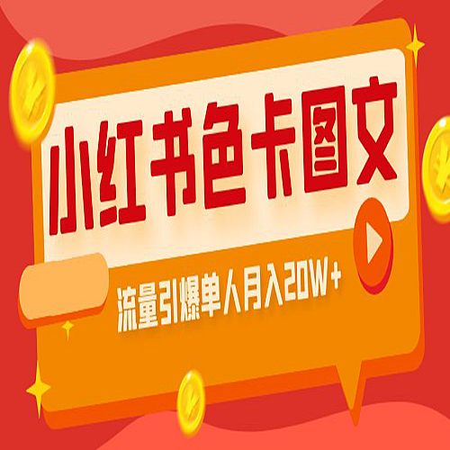 小红书色卡图文带货流量引爆单人月入20W+下载