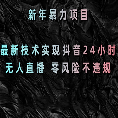 新年暴力项目，最新技术实现抖音24小时无人直播 零风险不违规下载