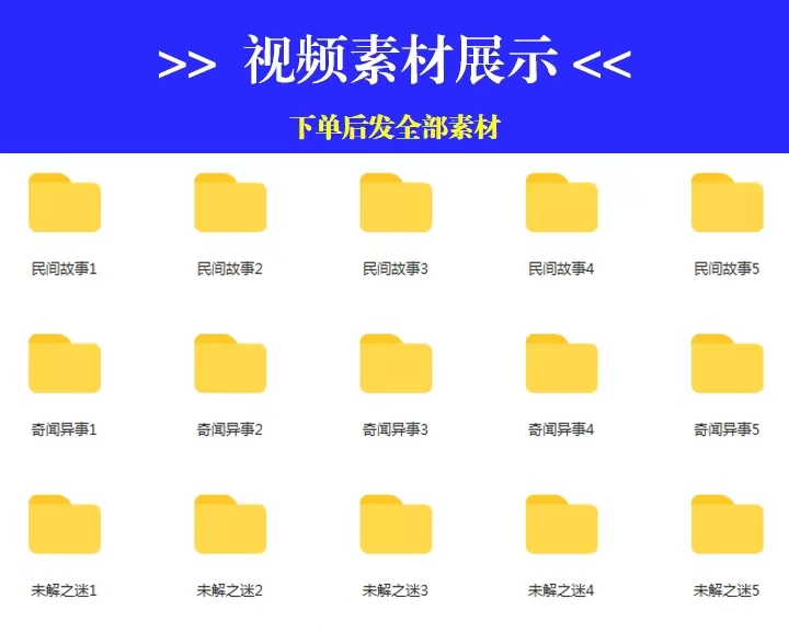 奇闻异事民间故事未解之谜抖音快手自媒体短视频无水印素材大全