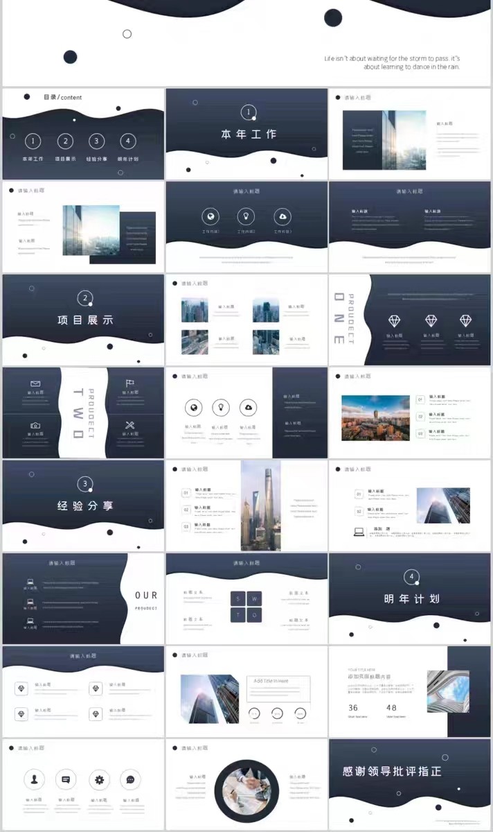 工作总结ppt高端模版述职报告年终年中度汇报新年计划商务动态