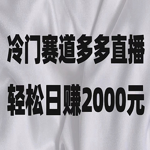 冷门赛道拼多多直播项目，简单念稿子，日收益2000＋下载