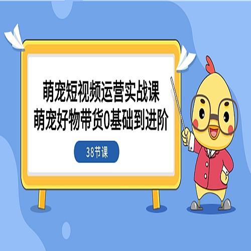 萌宠·短视频运营实战课：萌宠好物带货0基础到进阶（38节课）下载