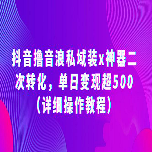 抖音撸音浪私域装x神器二次转化，单日变现超500（详细操作教程）下载