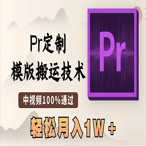 最新Pr定制模版搬运技术，中视频100%通过下载