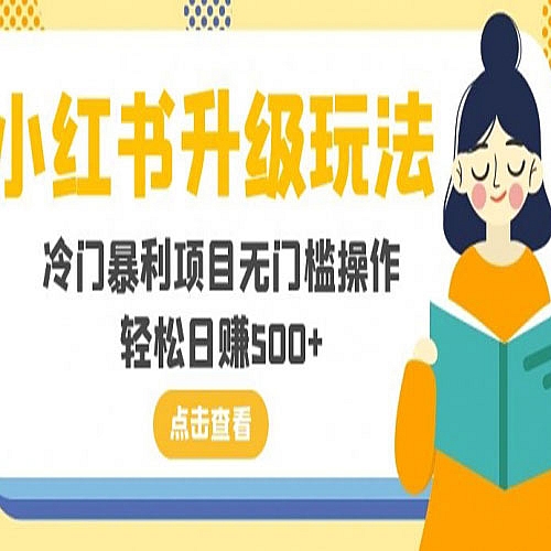 小红书升级玩法，冷门暴利项目无门槛操作，轻松日赚500+下载