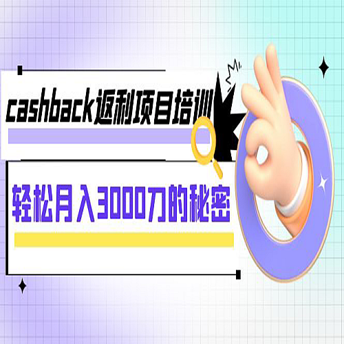 cashback返利项目培训：轻松月入3000刀的秘密（8节课）下载