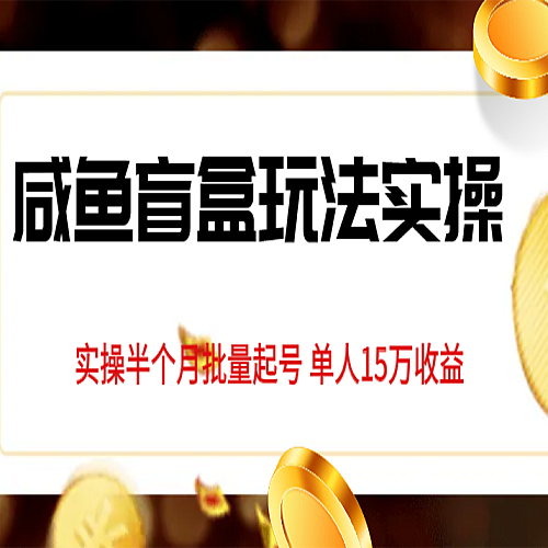 独家首发咸鱼盲盒玩法实操，半个月批量起号单