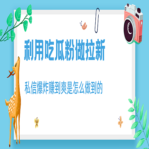 利用吃瓜粉做拉新，私信爆炸日入1000+赚到爽是怎么做到的下载