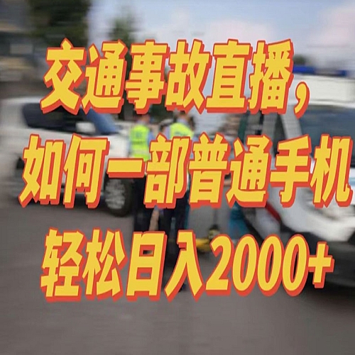 2024最新玩法半无人交通事故直播，实战式教学，轻松日入2000＋，人人都可做下载