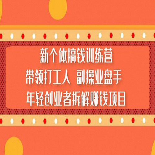 新个体搞钱训练营：带领打工人 副操业盘手 年轻创业者拆解赚钱项目下载