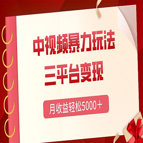 三平台变现，月收益轻松5000＋，中视频暴力玩法，每日热点的正确打开方式下载