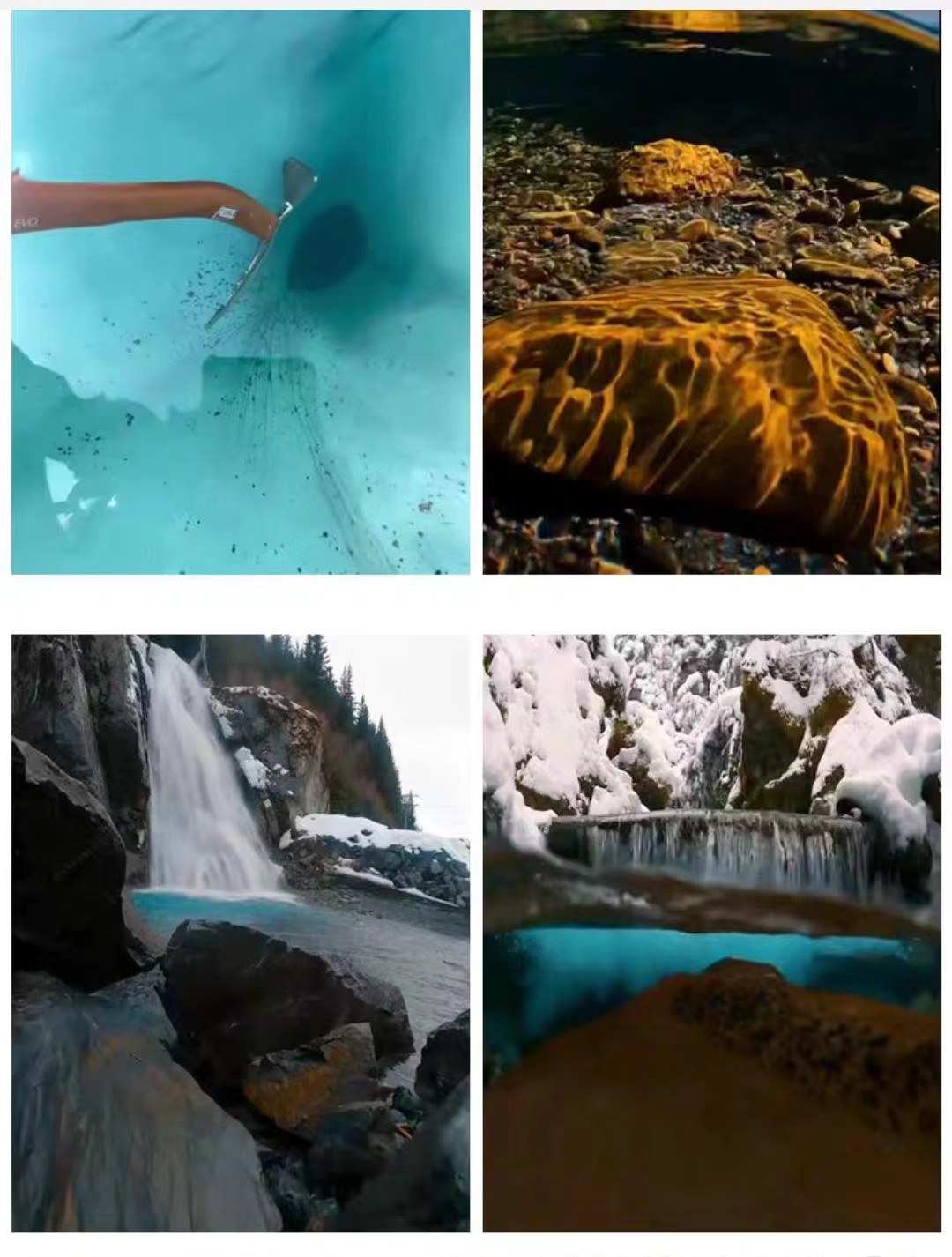 竖屏水面冰面水下风景风光高清自媒体唯美国外大自然风景视频素材