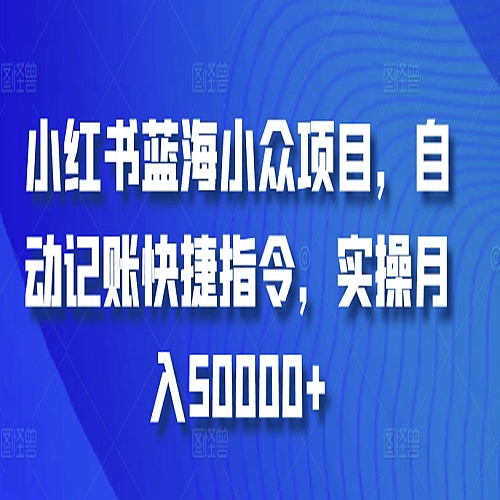 小红书蓝海小众项目，自动记账快捷指令，实操月入50000+下载