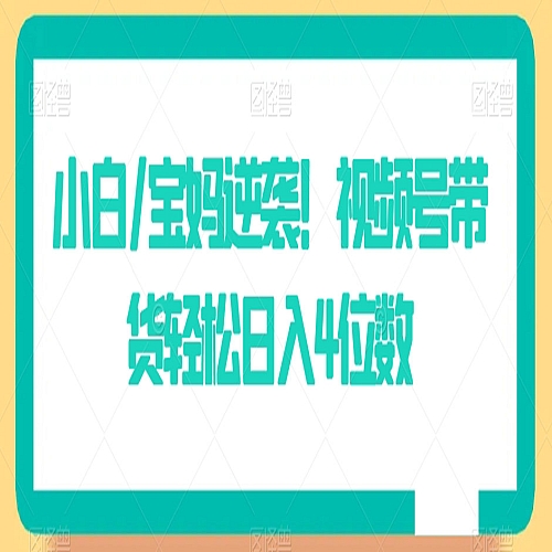 小白/宝妈逆袭！视频号带货轻松日入4位数下载