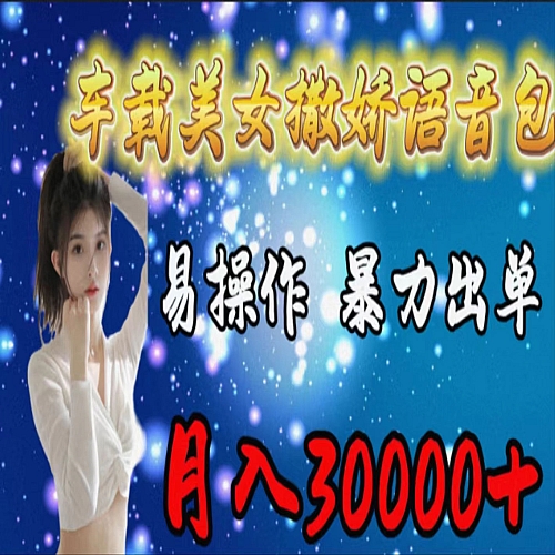 车载女生撒娇语音包，易操作，暴力出单，月入30000+下载