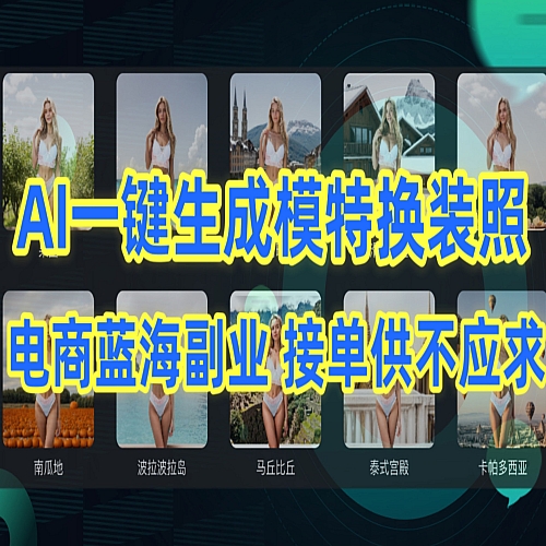 AI制作一键生成模特换装照，电商蓝海副业供不应求下载