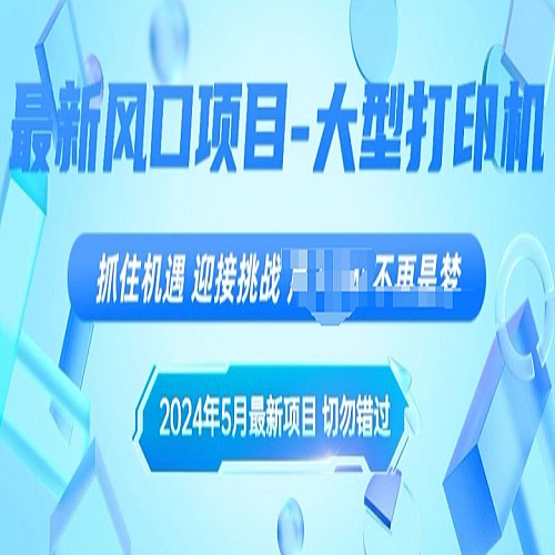 2024年5月最新风口项目，闲鱼卖大型打印机，无货源赚差价模式，小白也可以操作下载