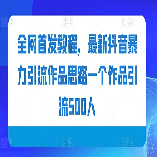 全网首发教程，最新抖音暴力引流作品思路一个作品引流500人下载