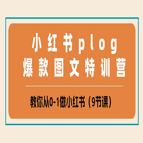 小红书plog爆款图文特训营，教你从0-1做小红书（9节课）下载
