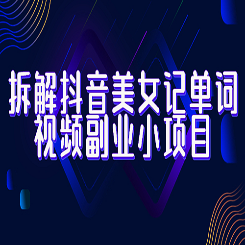 拆解抖音美女记单词视频副业小项目，一条龙玩法大解析（教程+素材）下载