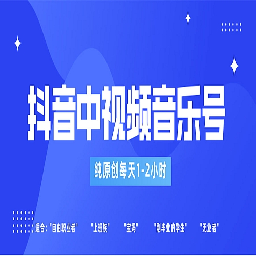 抖音中视频音乐号玩法升级，轻松过原创，每天1-2小时适合普通小白操作下载