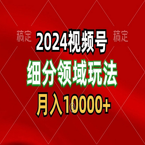 2024视频号分成计划细分领域玩法，每天5分钟，月入1W+下载