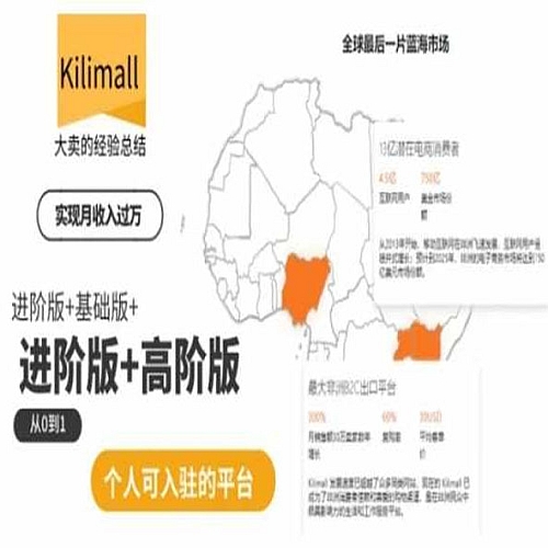 kilimall非洲电商培训，基础版+进阶版+高阶版，从0到1个人可入驻的平台下载