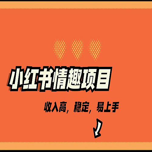 最新小红书情趣项目，市场大，日入千+，持续稳定收入下载