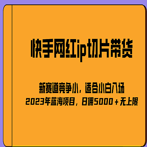 2023爆火的快手网红IP切片，号称日佣5000＋的蓝海项目，二驴的独家授权下载