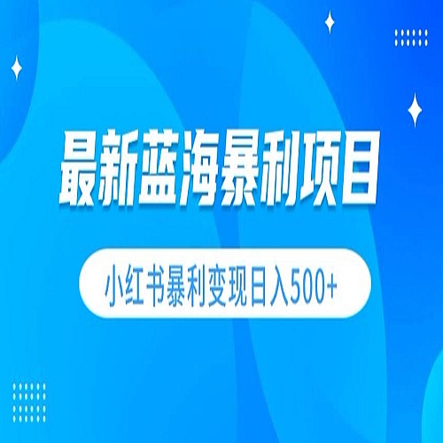 最新暴利蓝海项目，小红书图文变现，轻松实现日收益500+下载