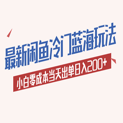 2023最新闲鱼冷门蓝海玩法，小白零成本当天出单一天200+下载