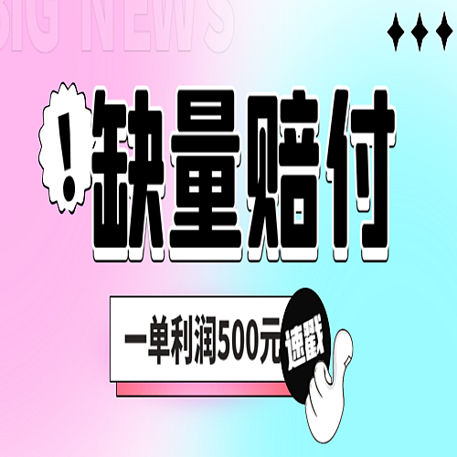最新多平台缺量赔付玩法，简单操作一单利润500元下载