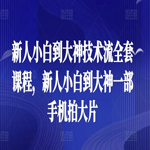 新人小白到大神技术流全套课程，新人小白到大神一部手机拍大片下载