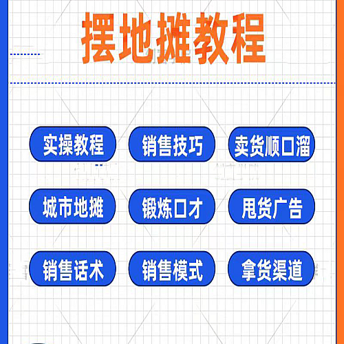 摆地摊视频教程摆摊技巧销售吆喝话术选品选址进货渠道创业运营课下载