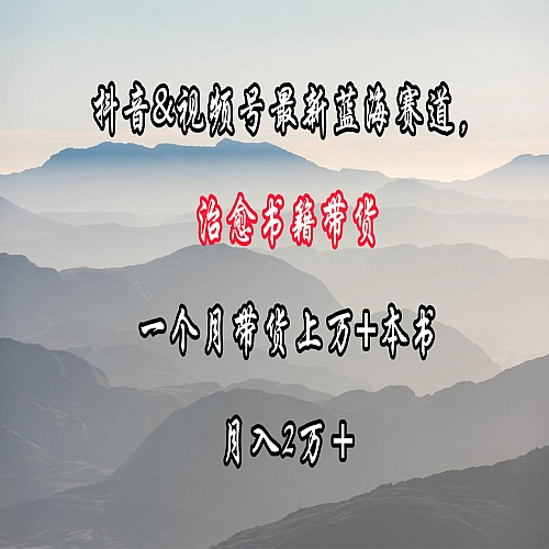 抖音&视频号最新蓝海赛道，治愈书籍带货，一个月带货上万+本书，月入2万＋下载