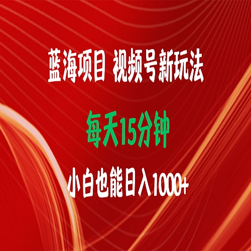 蓝海项目视频号新玩法 每天15分钟 小白也能日入1000+下载