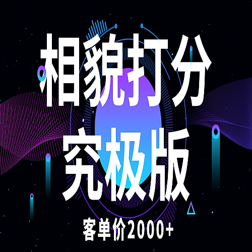 相貌打分究极版，客单价2000+纯新手小白就可操作的项目下载