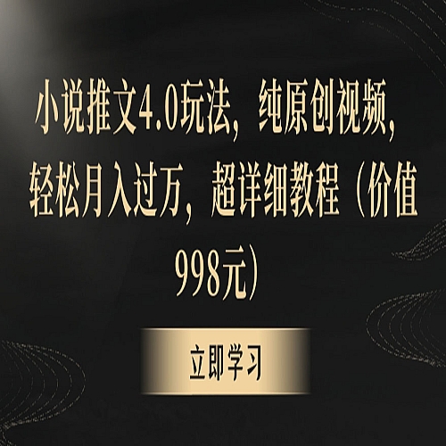 小说推文4.0玩法，纯原创视频，轻松月入过万，超详细教程（价值998元）下载