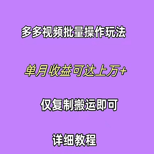 拼多多视频带货快速过爆款选品教程 每天轻轻松松赚取三位数佣金下载