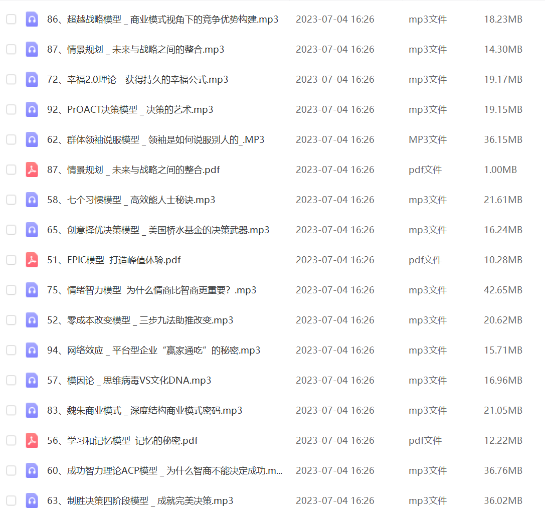 思维的100个思维模型讲座教程创业管理销售白领精英思维课程