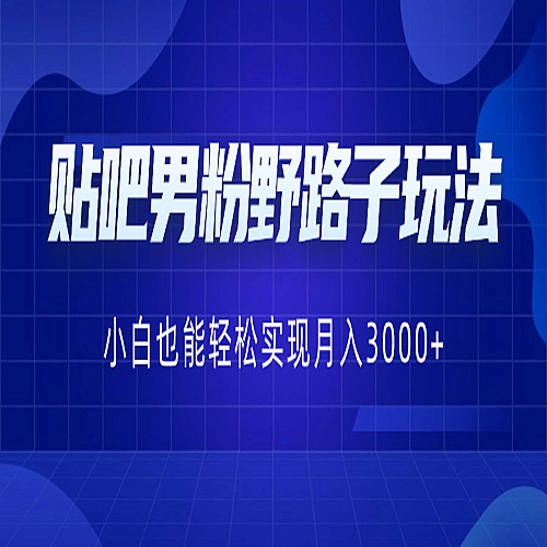 贴吧男粉野路子玩法，小白也能轻松实现月入3000+下载