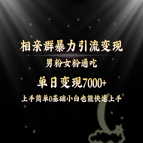 相亲群暴力引流男粉女粉通吃变现玩法，单日变现7000+保姆教学1.0下载
