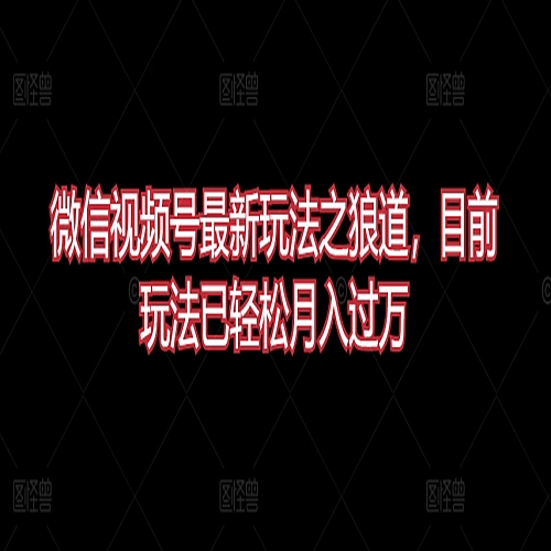 微信视频号最新玩法之狼道，目前玩法已轻松月入过万下载